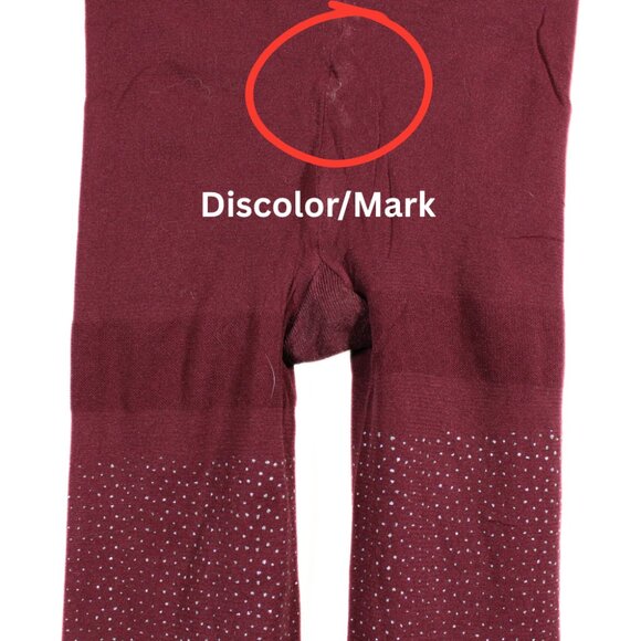 Vintage Xhilaration Burgundy Tights S/M – Silver Metallic Flecks, NWOT w/ Flaws - Picture 4 of 9